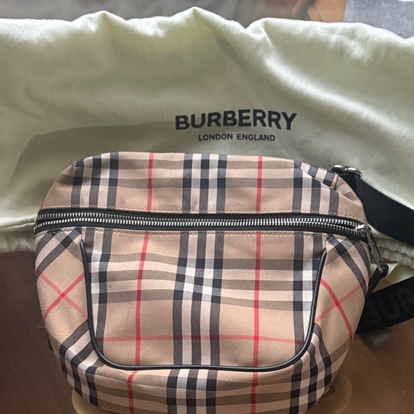 Burberry Tan and Black Check Crossbody Bag - Picture 4 of 5